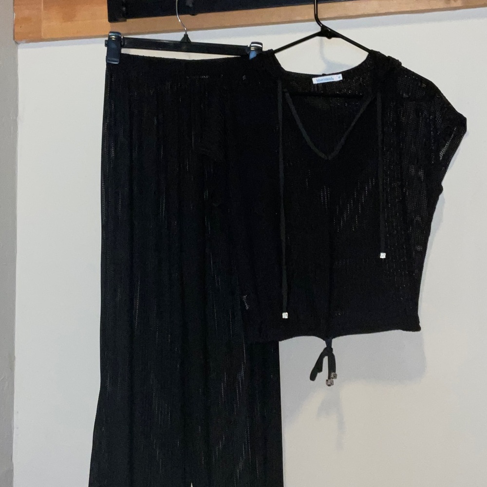 Blue Island Black Sheer 2 piece outfit